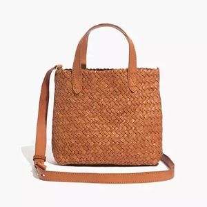 Madewell The Small Transport Crossbody: Woven Leather Edition in Brown